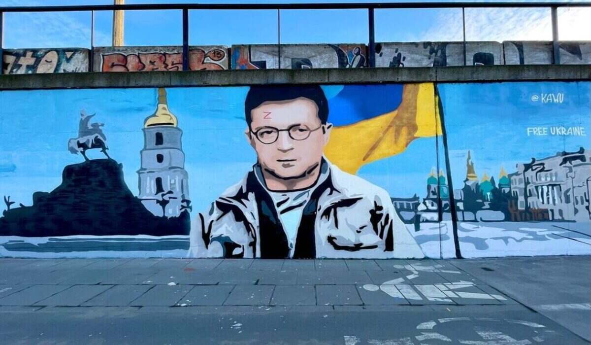 Mural Zelensky-Harry Potter w Poznaniu