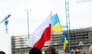 Flaga Polski i Ukrainy
