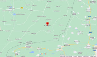 Карта місця падіння ракети в Польщі
