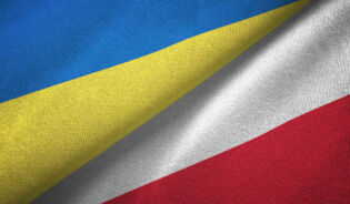Flagi Ukrainy i Polski. Pl