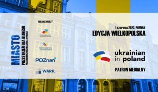 Plakat konferencyjny Miasto przestrzenią dla biznesu. Ukraińska przedsiębiorczość w Polsce