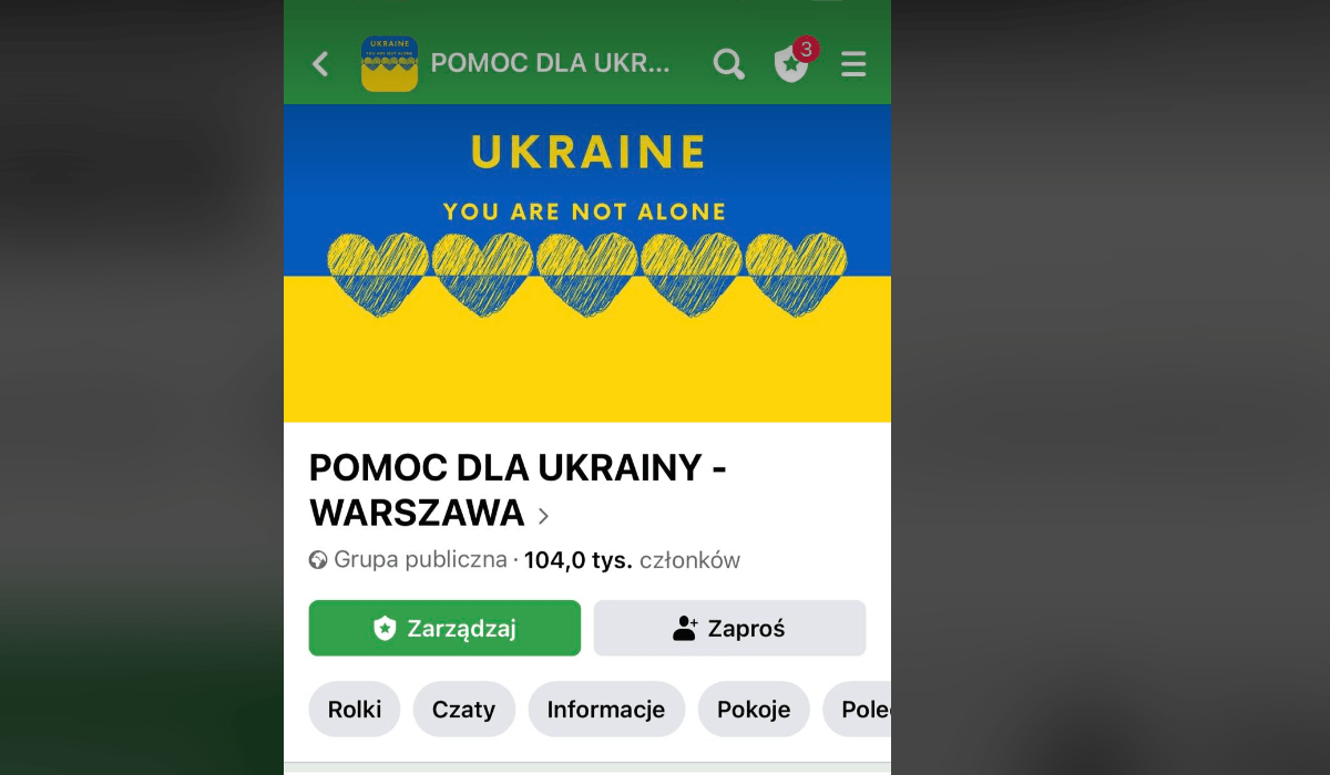 Група у ФБ - допомога для України у Варшаві-UK