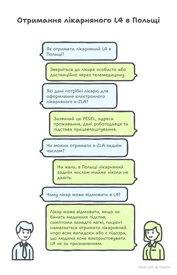 Як отримати лікарняний у Польщі