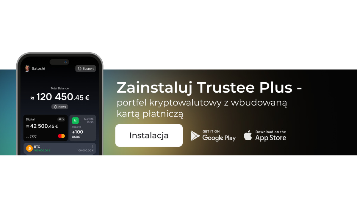 Baner zachęcający do zainstalowania aplikacji Trustee Plus