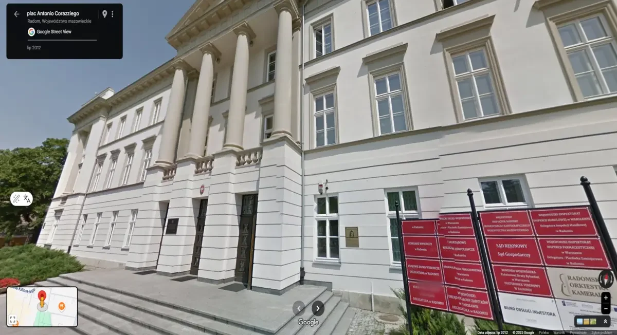 Скріншот з 3Д карт, де показано, де саме знаходиться відділення в місті Радом