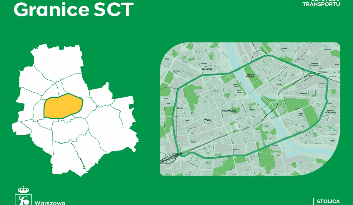 Детальна карта Варшави, на якій наочно позначено межі та основні об’єкти, що полегшує орієнтацію.